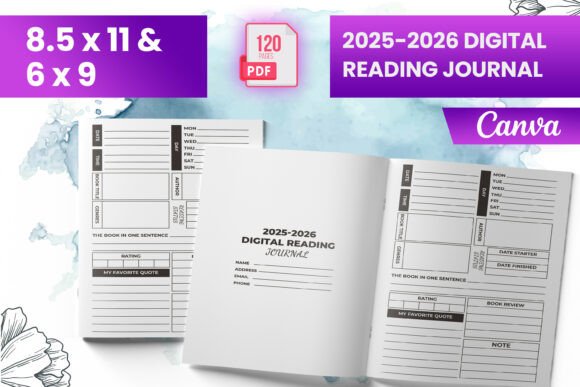 2025–2026 Digital Reading Journal KDP