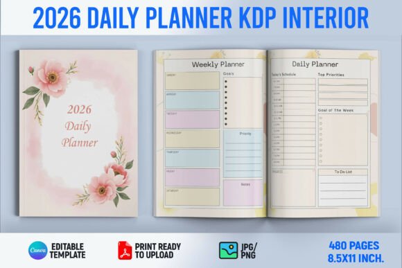 2026 Daily Planner KDP Interior: A Modern Tool for Productivity and Organization