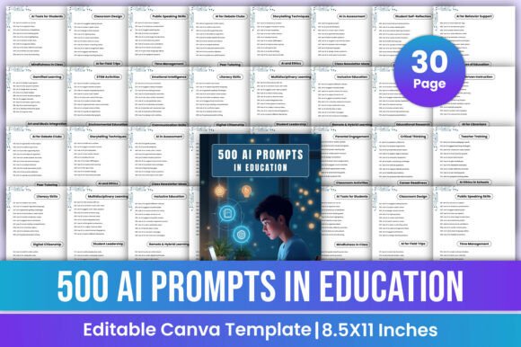 500 AI Prompts in Education Canva Kdp