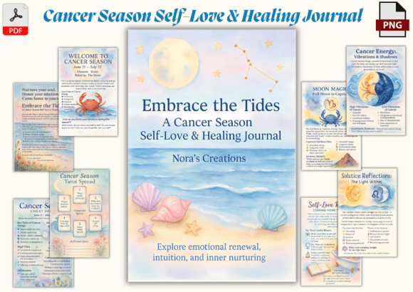 Embrace the Tides: A Cancer Season Self-Love Healing Journal