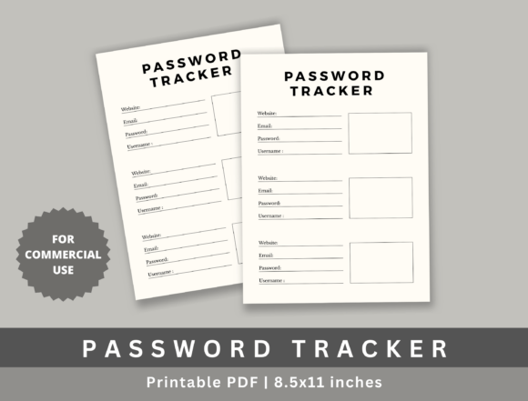 Password Tracker for KDP: Simple, Print-Ready & Commercial-Ready